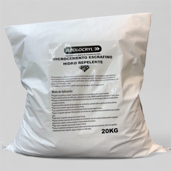 MICROCEMENTO ESCRAFINO GRIS 1X1 BASE 325 X 20 KG